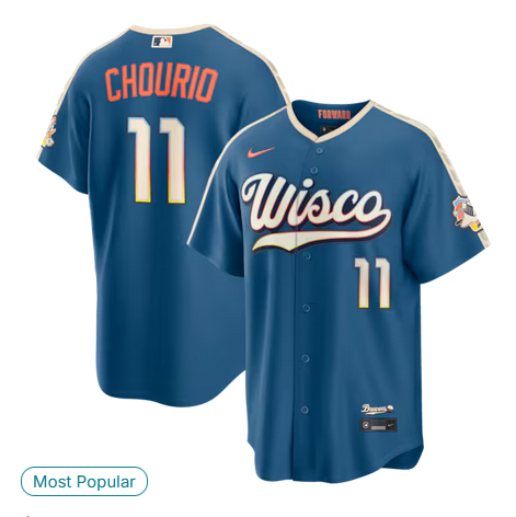 Men Milwaukee Brewers #11 Chourio blue Nike MLB 2026 City Connect Jersey